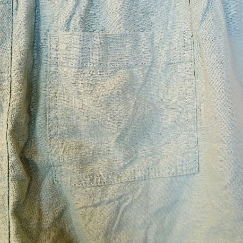 New With Tags Briggs Green Linen Blend Pull On Shorts Size Medium - Picture 4 of 12